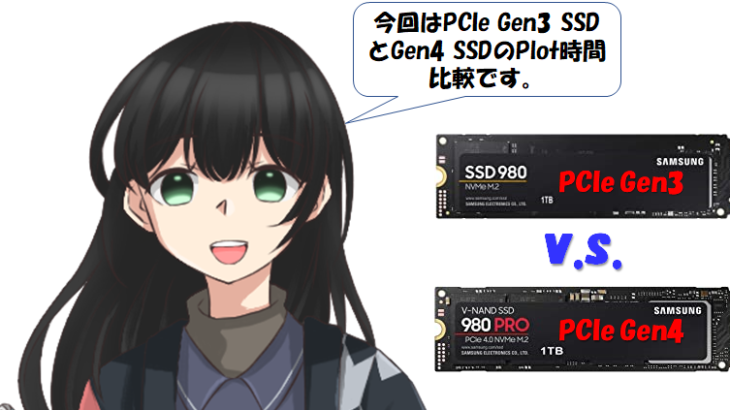 SSD PCIe Gen3 v.s. Gen4 Plot時間比較