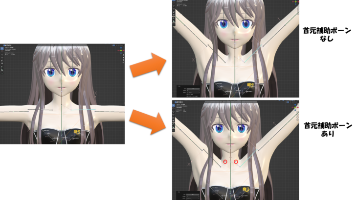 首元(肩)補助ボーン追加
