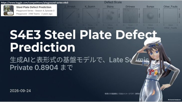 庭子とSteel Plate Defect Predictionの挑戦記録、Private 0.89042